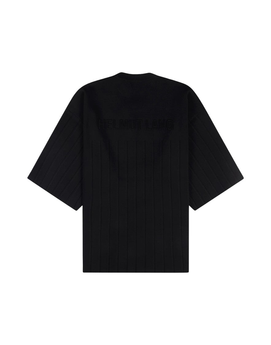 Helmut Lang Pleated Black T-Shirt With Relaxed Fit