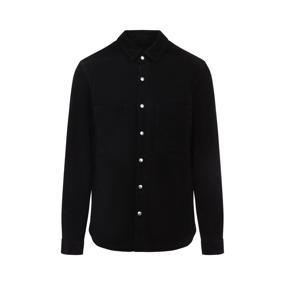 Rick Owens Minimalist Black Suede Shirt