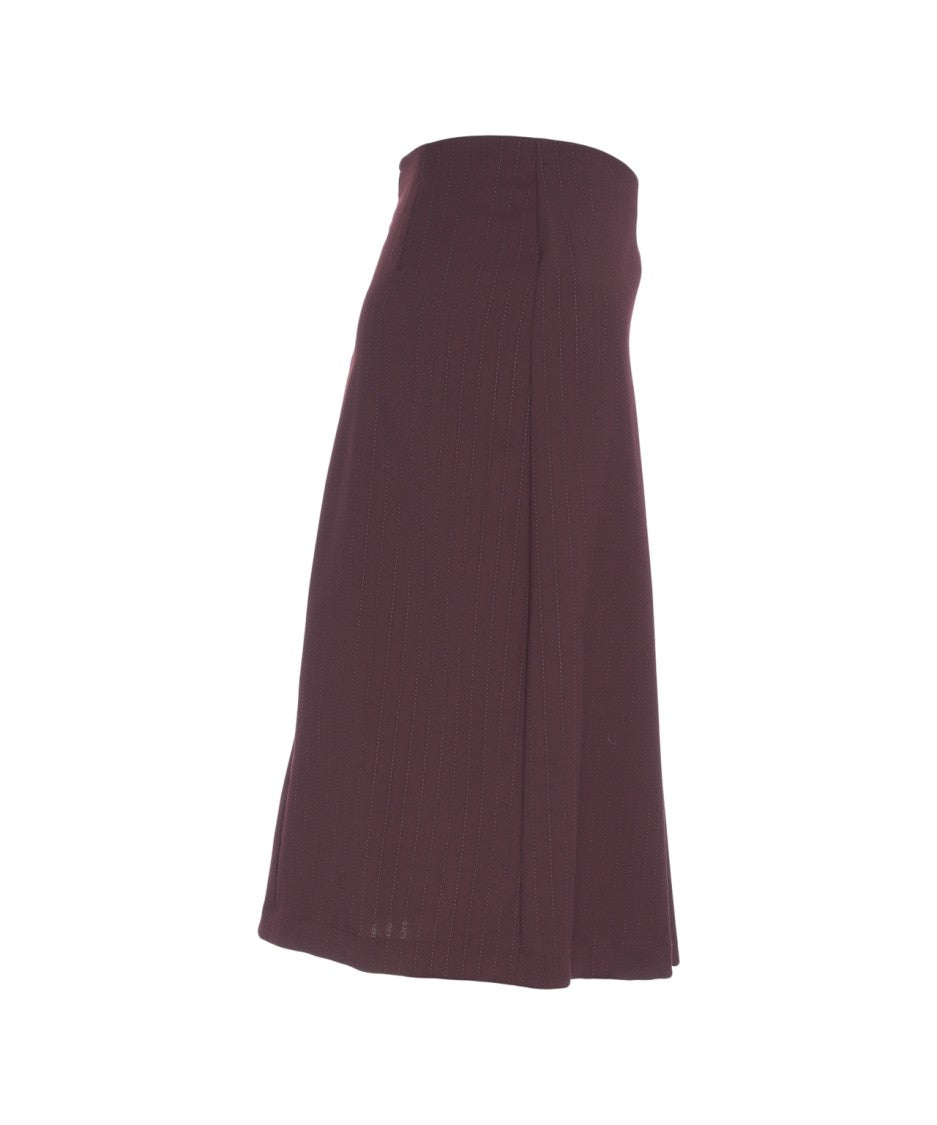 Ottod'ame Midi Skirt With Pinstripe Design