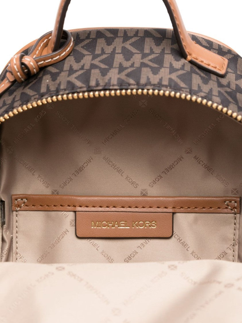 Michael Kors Compact Monogram Bucket Bag With Leather Trim
