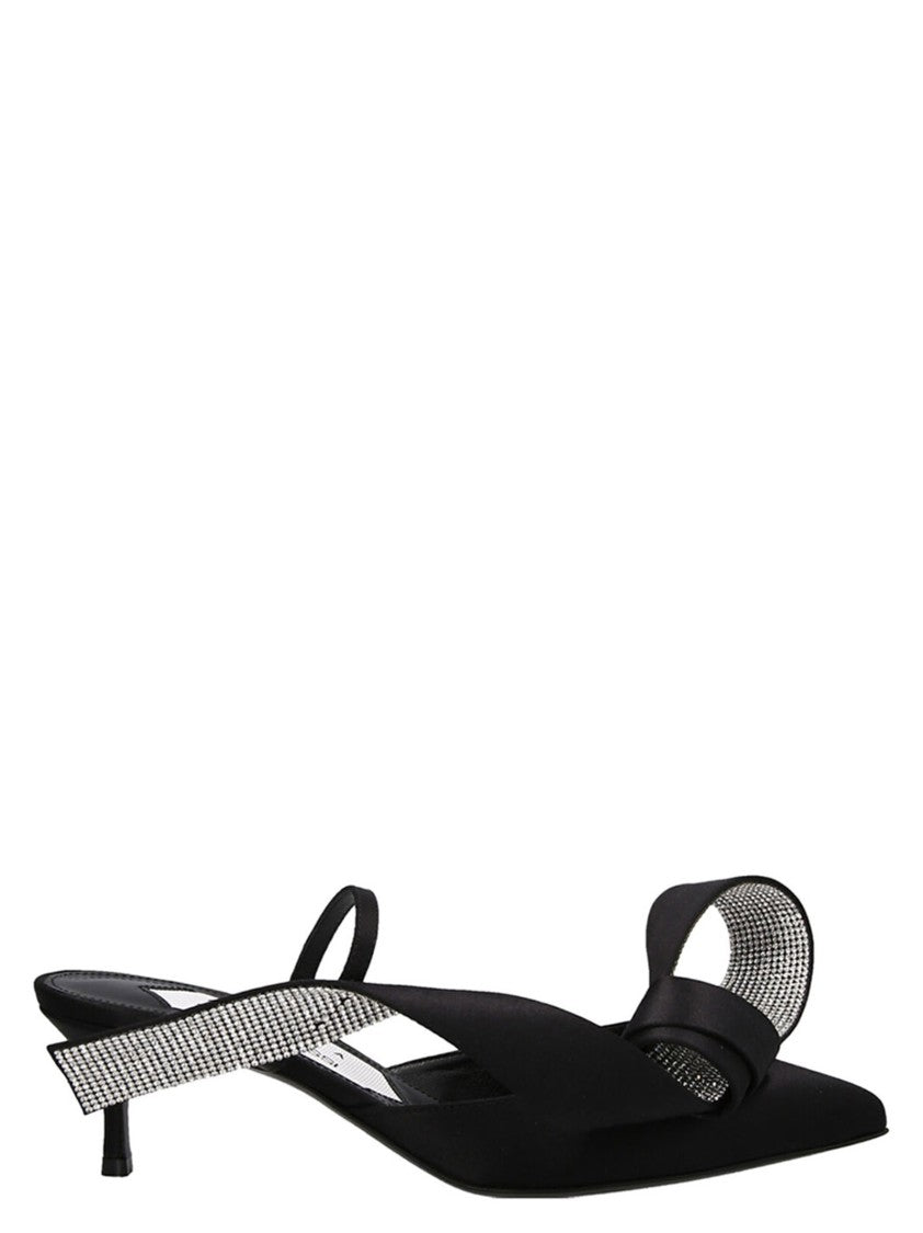 Sergio Rossi Satin Mules With Maximal Bow