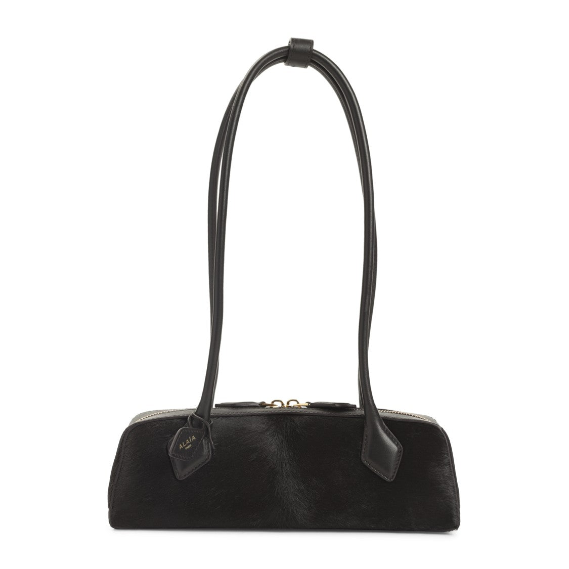 Alaïa Brown Calf Leather And Hair Handbag With Zip Closure