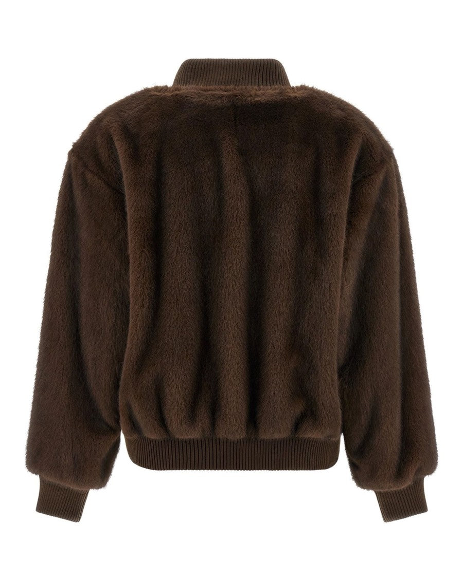 P.A.R.O.S.H. Brown Faux Fur Jacket
