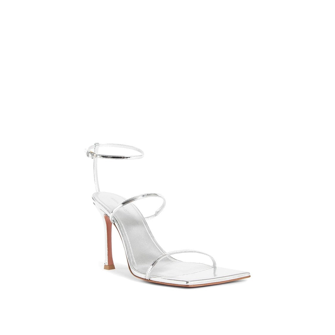 Amina Muaddi Calf Leather Maya Sandals With Adjustable Buckle