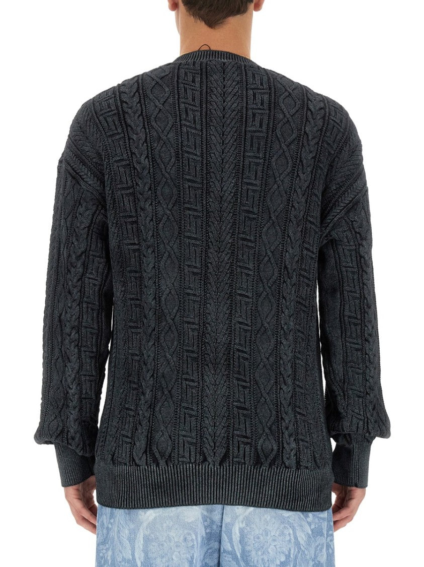 Versace Knit With Greek Braid Work