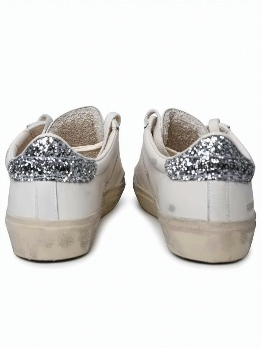Golden Goose Low-Top Distressed Sneakers With Glittery Heel Tab