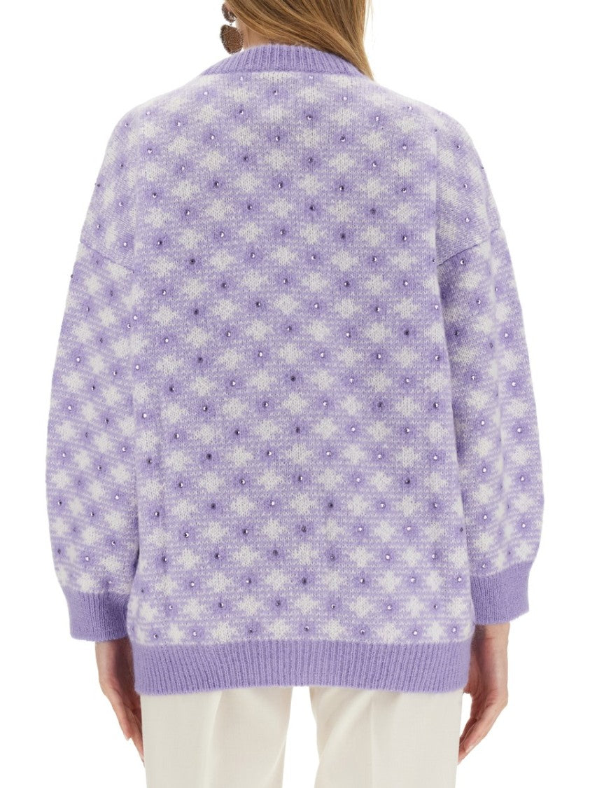 Alessandra Rich Textured V-Neck Cardigan