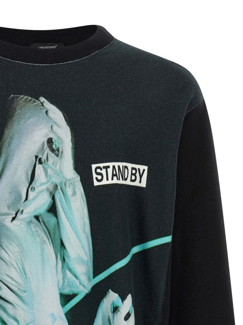 Undercover Brushed Cotton Oversized Sweatshirt With Graphic Print