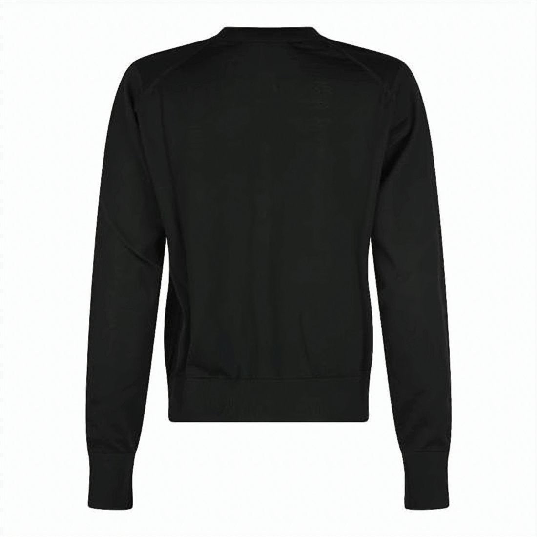 Maison Kitsuné Classic Wool Cardigan With Round Neckline And Embroidered Detail