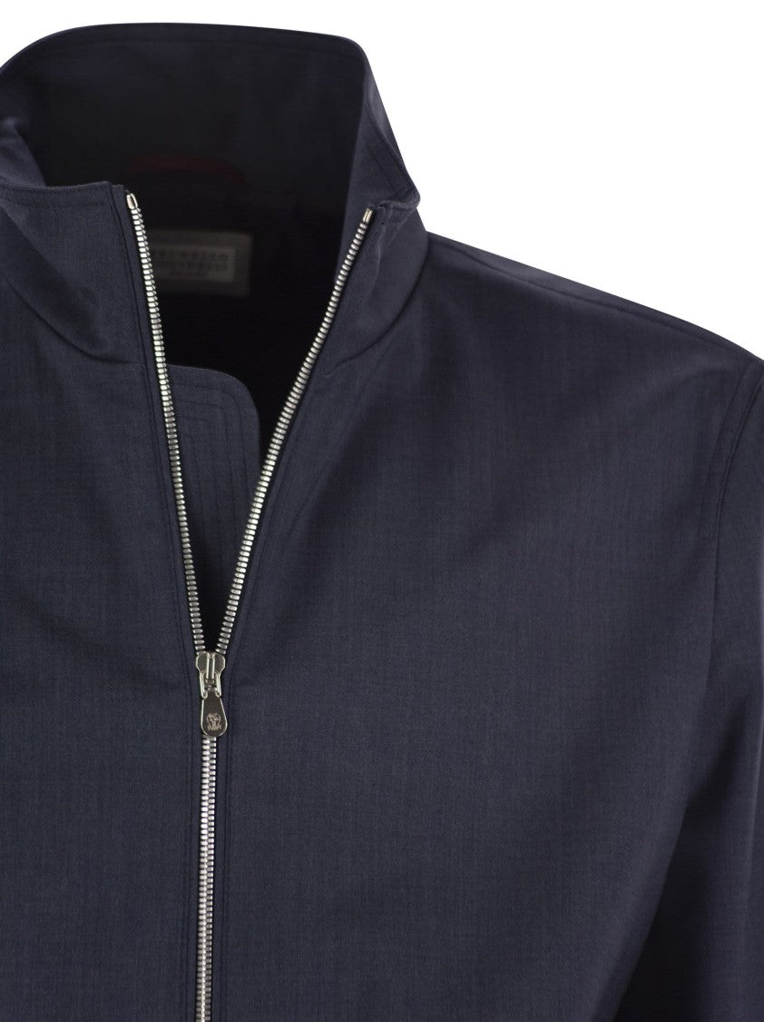 Brunello Cucinelli Bomber Jacket In Membrane Canvas