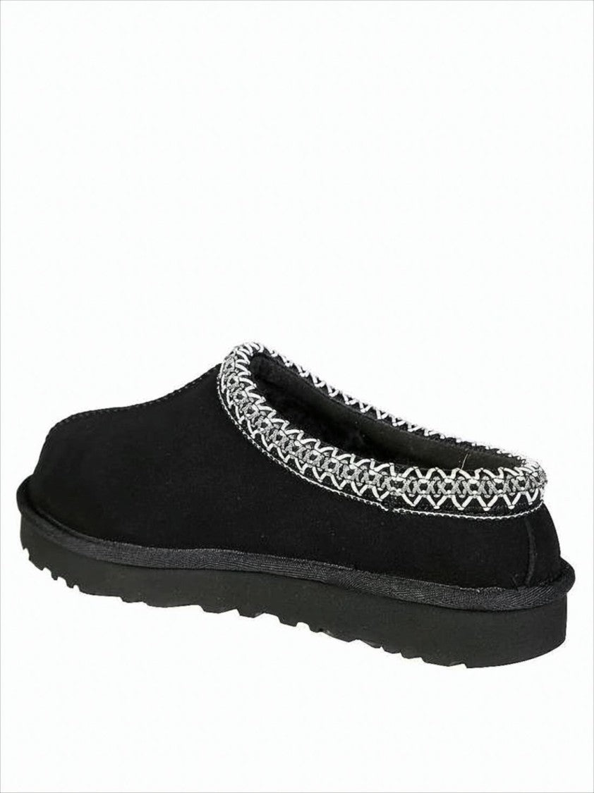 Ugg Suede Slip-On Mules With Decorative Zigzag Stitch Detail