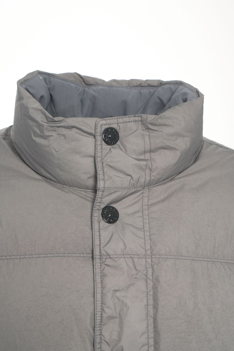 Stone Island Quilted Down Jacket With High Collar
