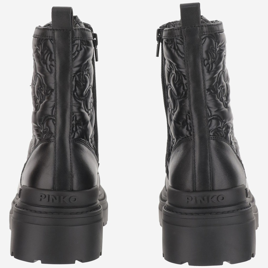 Pinko Quilted Leather Ankle Boots