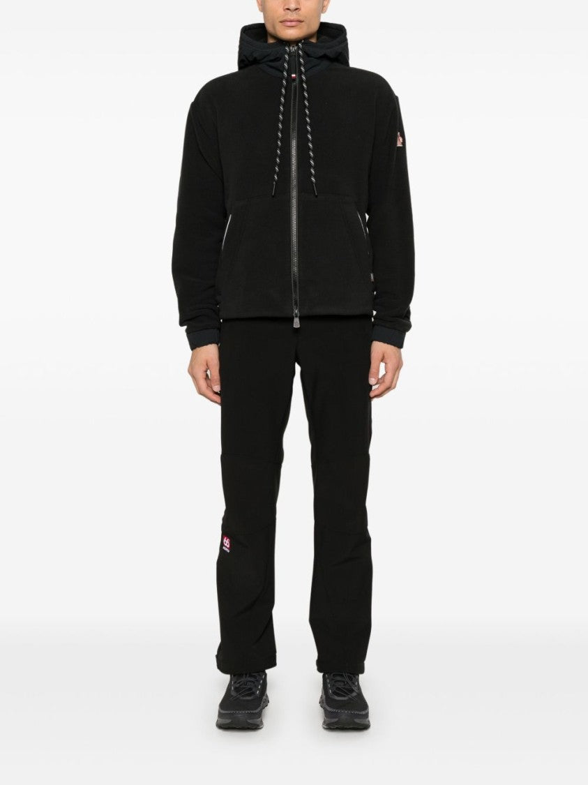 Moncler Grenoble Hooded Zip-Up Sweater With Front Kangaroo Pocket And Ribbed Cuffs