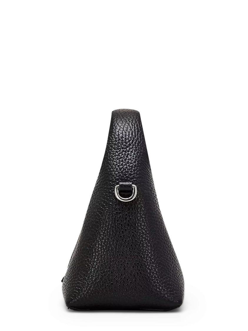 Marc Jacobs Compact Structured Crossbody Bag In Textured Black Leather