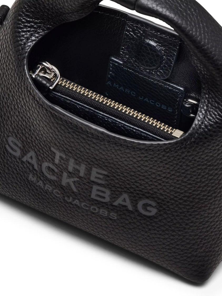 Marc Jacobs Compact Structured Crossbody Bag In Textured Black Leather