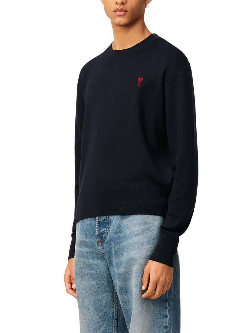 Ami Cotton Knit Sweater With Soft Texture