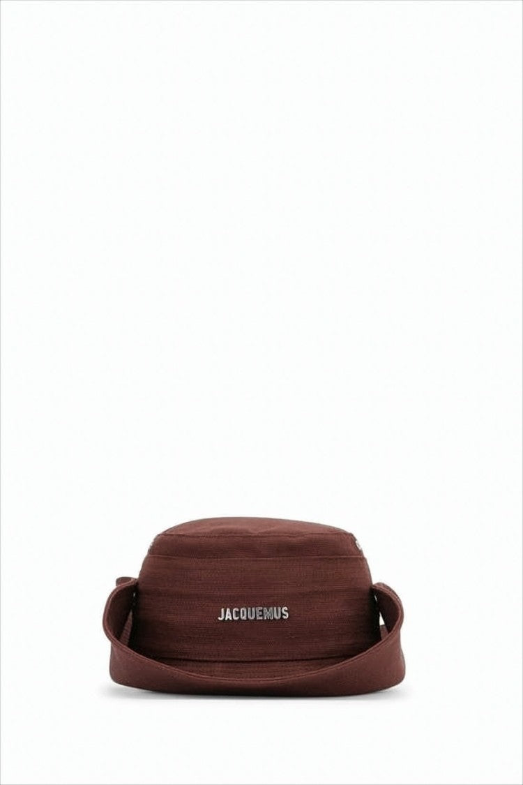 Jacquemus Structured Brown Cotton Bucket Hat With Minimalist Design