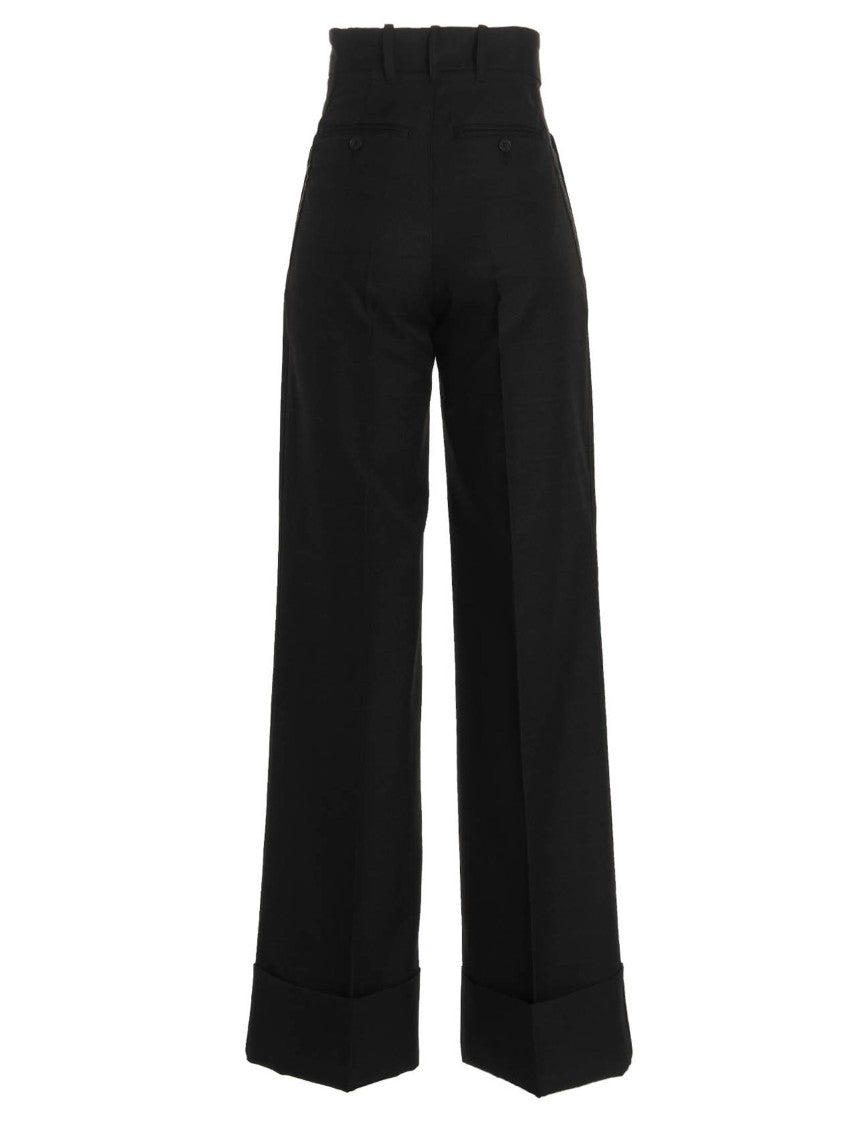 Capasa Milano Checked Wool Blend Pants With Removable Waistband