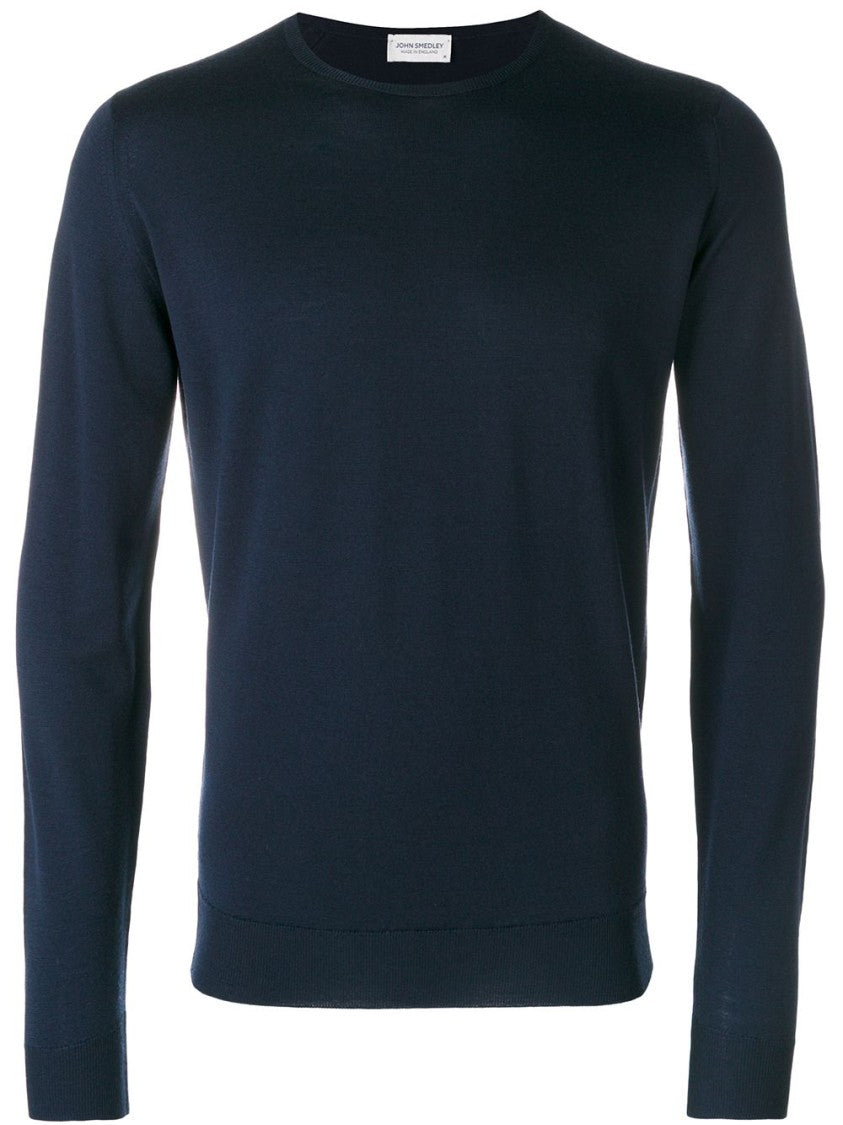 John Smedley Dark Blue Crew Neck Sweater