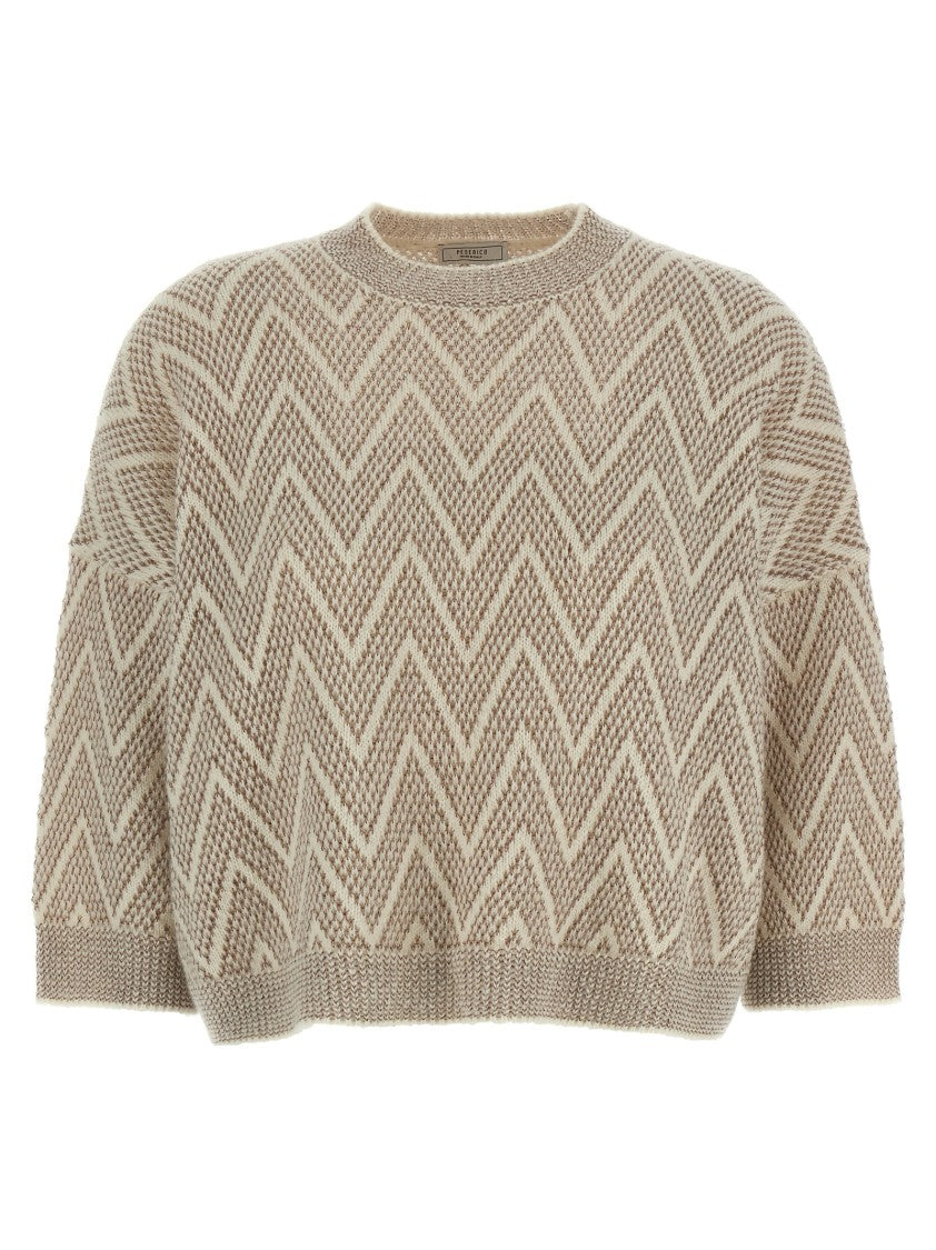 Peserico Zigzag Crop Sweater