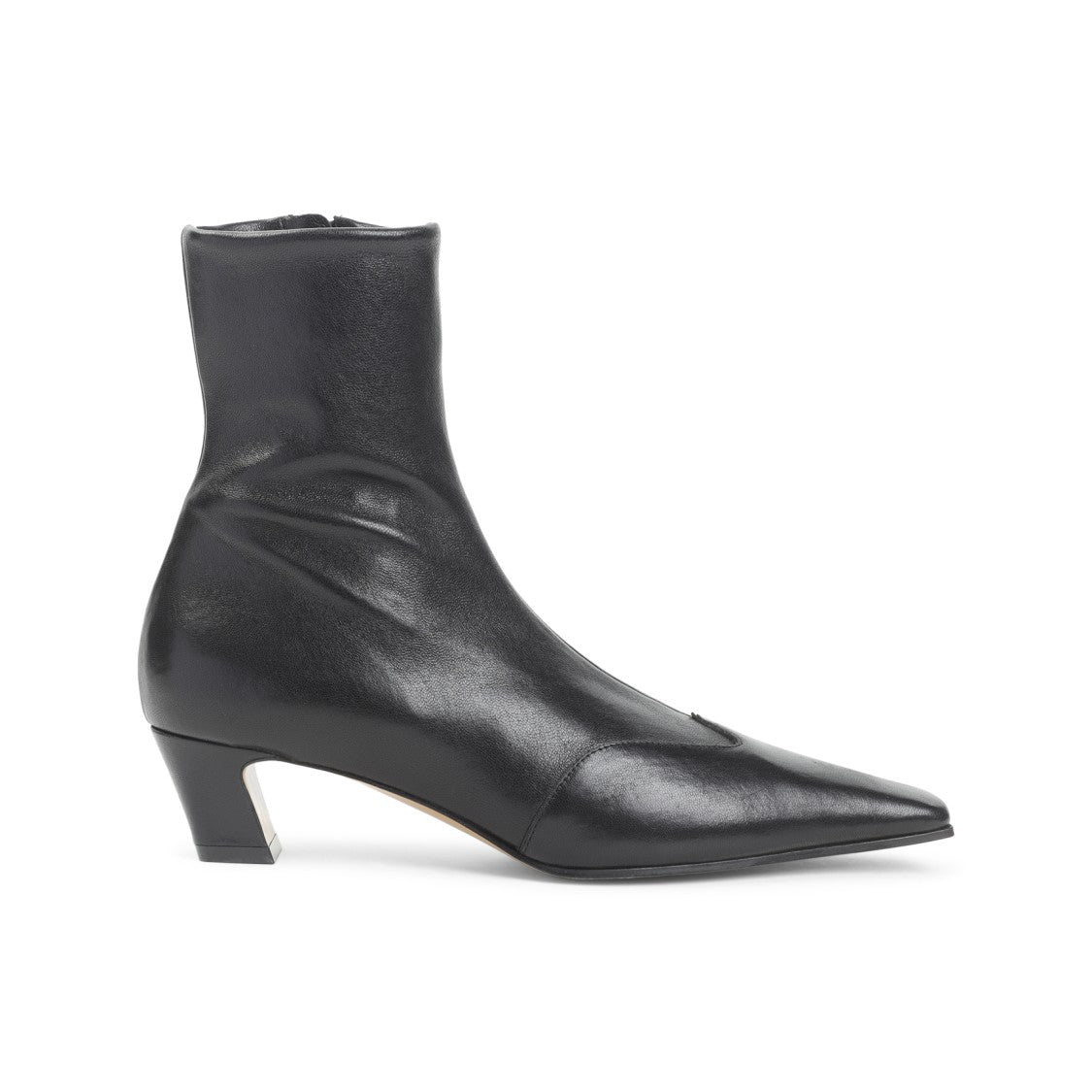 Khaite Pointed Toe Ankle Boots With Smooth Lamb Leather