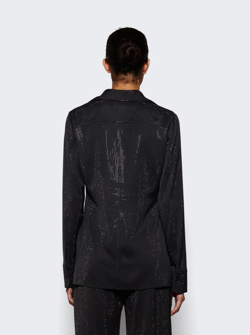 Alexander Wang Crystal Hotfix Slim Shirt Washed Charcoal