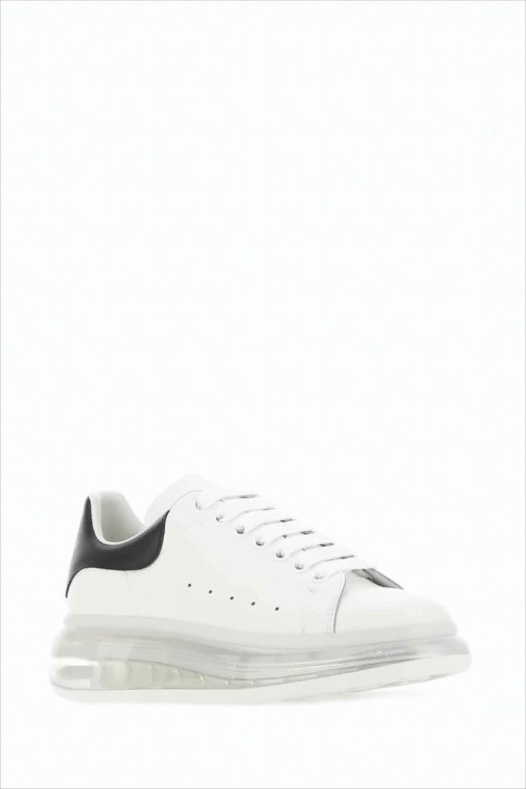 Alexander Mcqueen White Leather Sneakers With Transparent Oversized Sole
