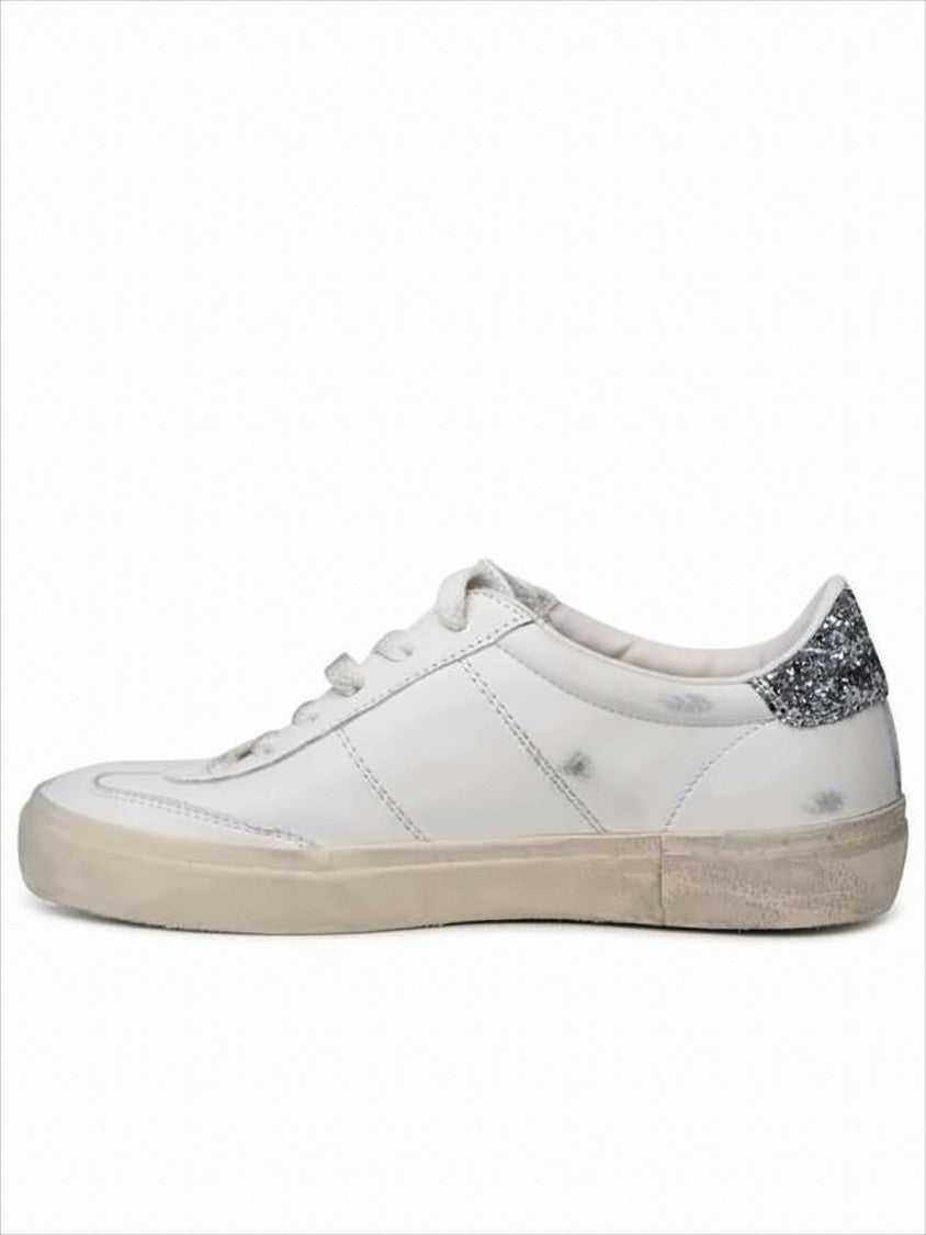 Golden Goose Low-Top Distressed Sneakers With Glittery Heel Tab