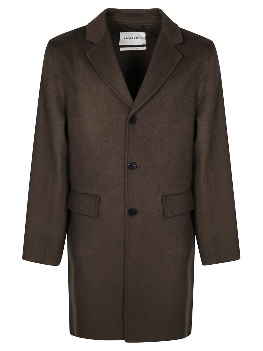 Amaranto Classic Tailored Brown Overcoat
