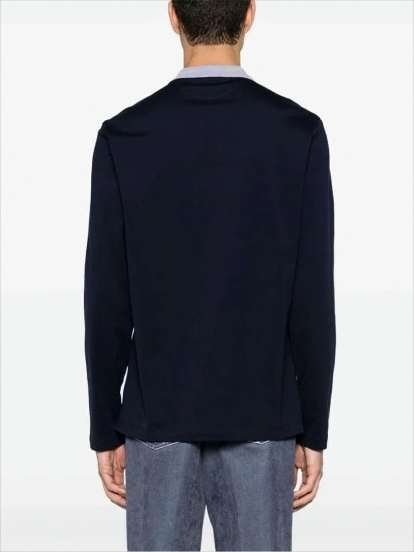 Brunello Cucinelli Relaxed Fit Long-Sleeve Polo Shirt With Contrasting Collar