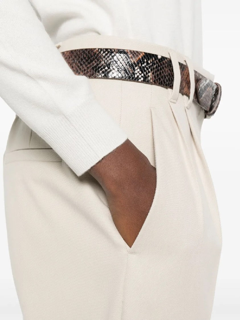 Brunello Cucinelli Tailored Cropped Trousers With Pleated Front