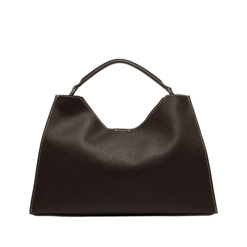 Gianni Chiarini Trapezoidal Shoulder Bag In Double Grain Leather