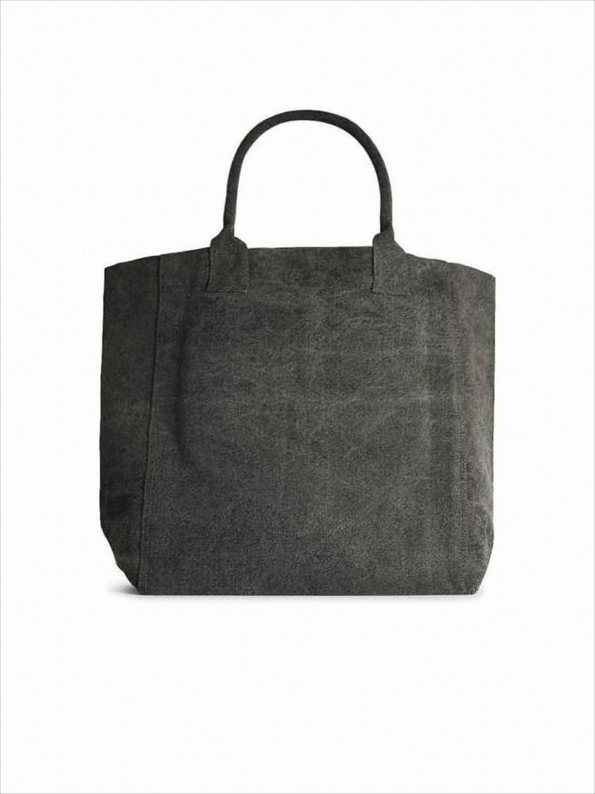 Isabel Marant Vintage-Style Textured Cotton Tote Bag With Embroidered Logo