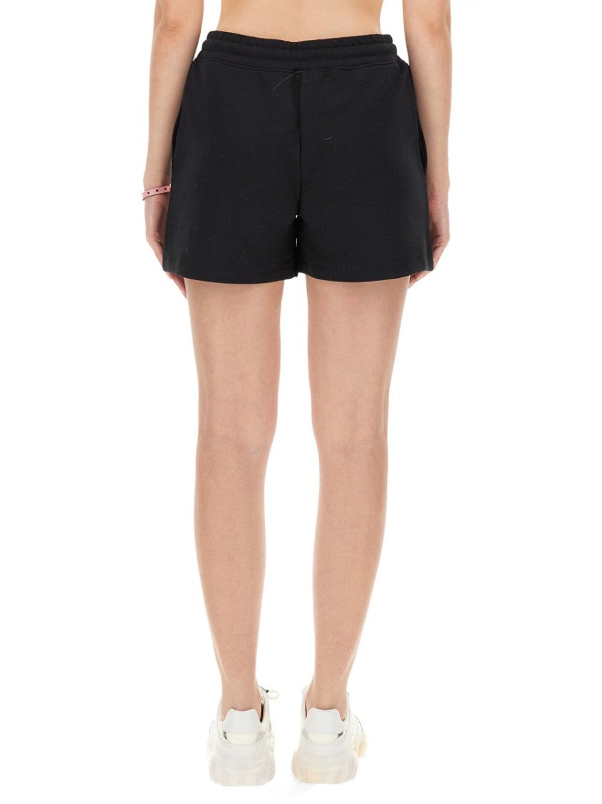 Moschino Cotton Sweatshirt Shorts With Playful Graphic