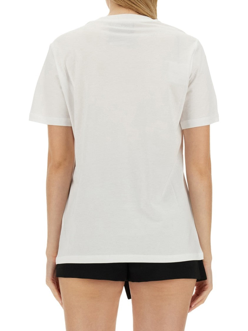 Moschino Logo Heart Motif T-Shirt With Bold Design