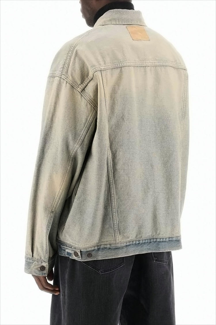 Balenciaga Faded Denim Jacket With Oversized Fit
