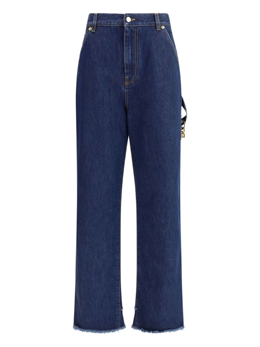 Darkpark Relaxed Fit Denim Jeans With Raw Hem