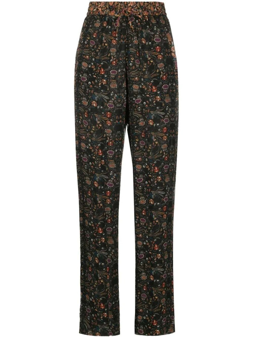 Isabel Marant Ozio Floral-Print Silk Trousers