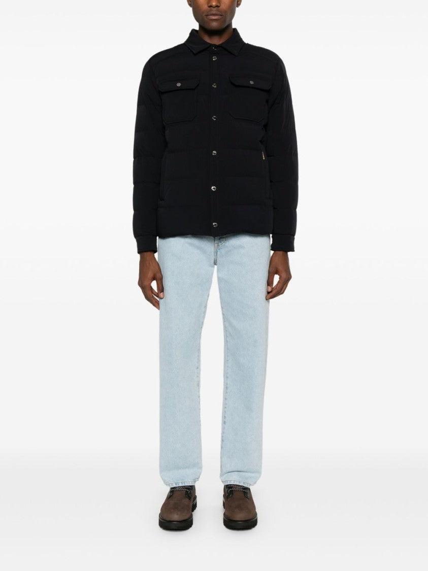Moorer Midnight Blue Feather Down Jacket