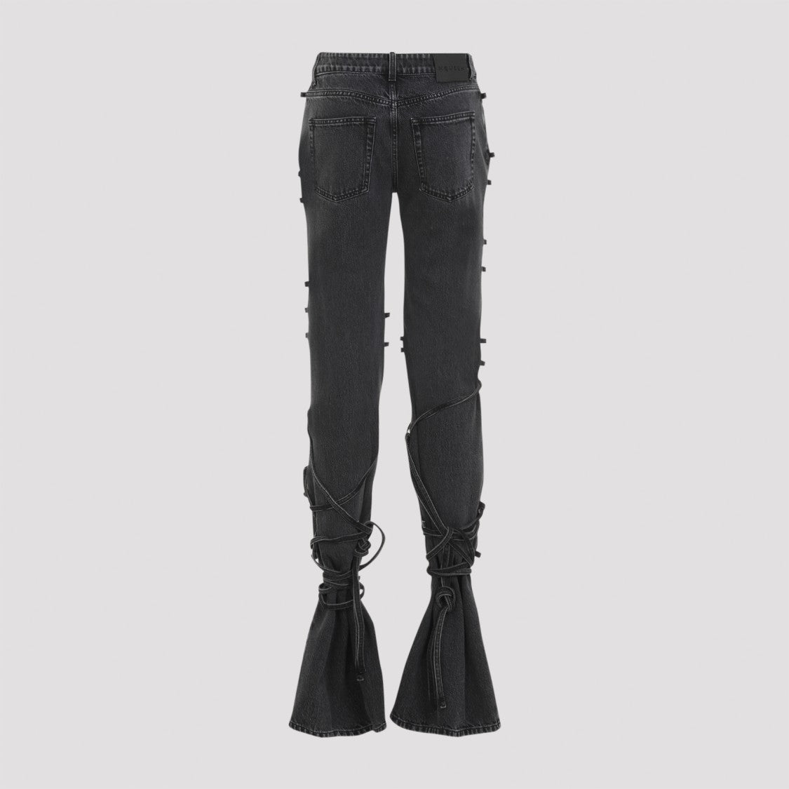 Alexander Mcqueen Flared Jeans With Unique Lace-Up Detailing