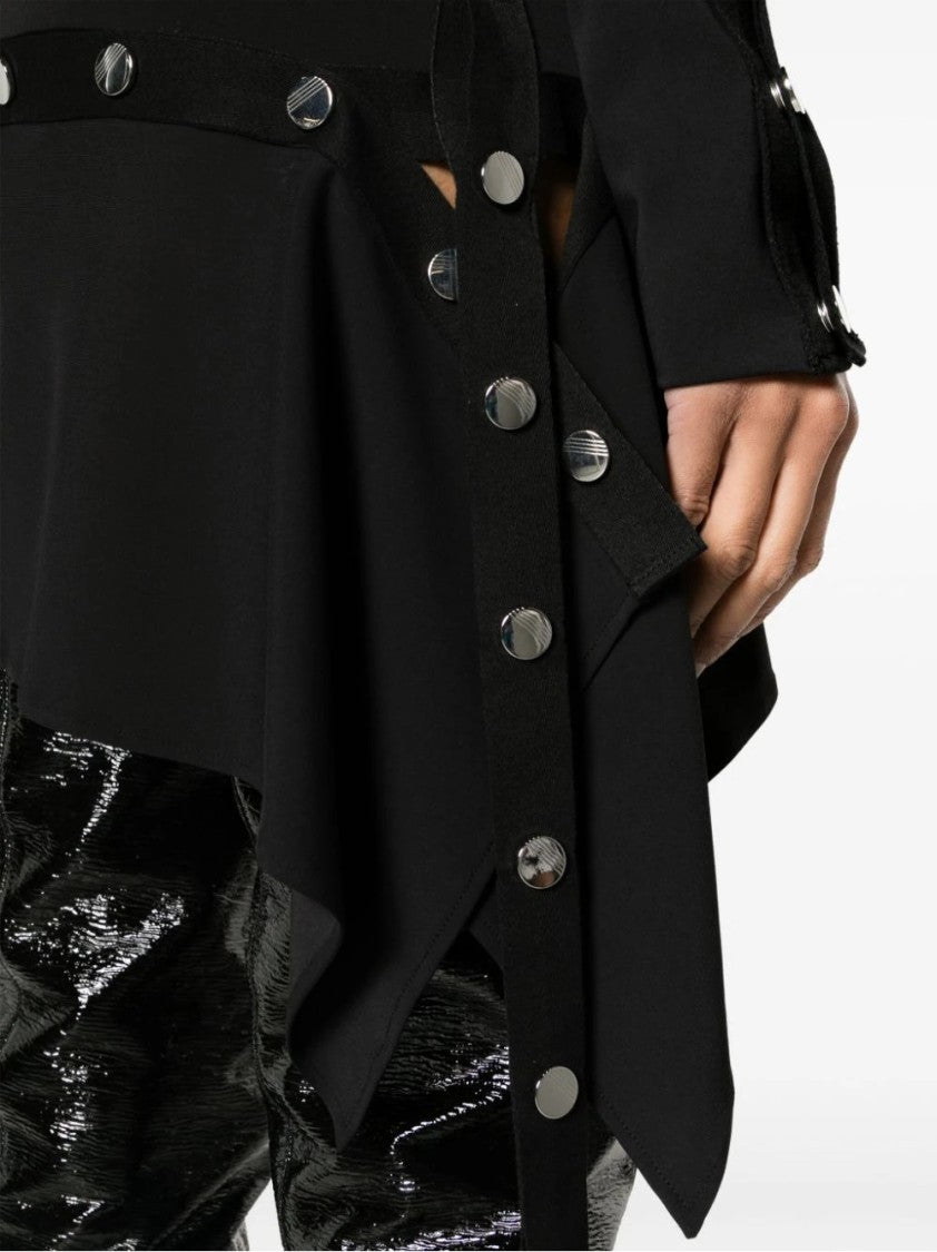 The Attico Asymmetrical Black Mini Dress