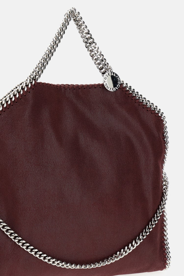 Stella Mccartney Burgundy Shaggy Deer Shoulder Bag With Signature Metal Chain