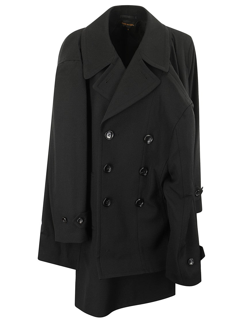 Comme Des Garçons Double-Breasted Asymmetric Hem Jacket