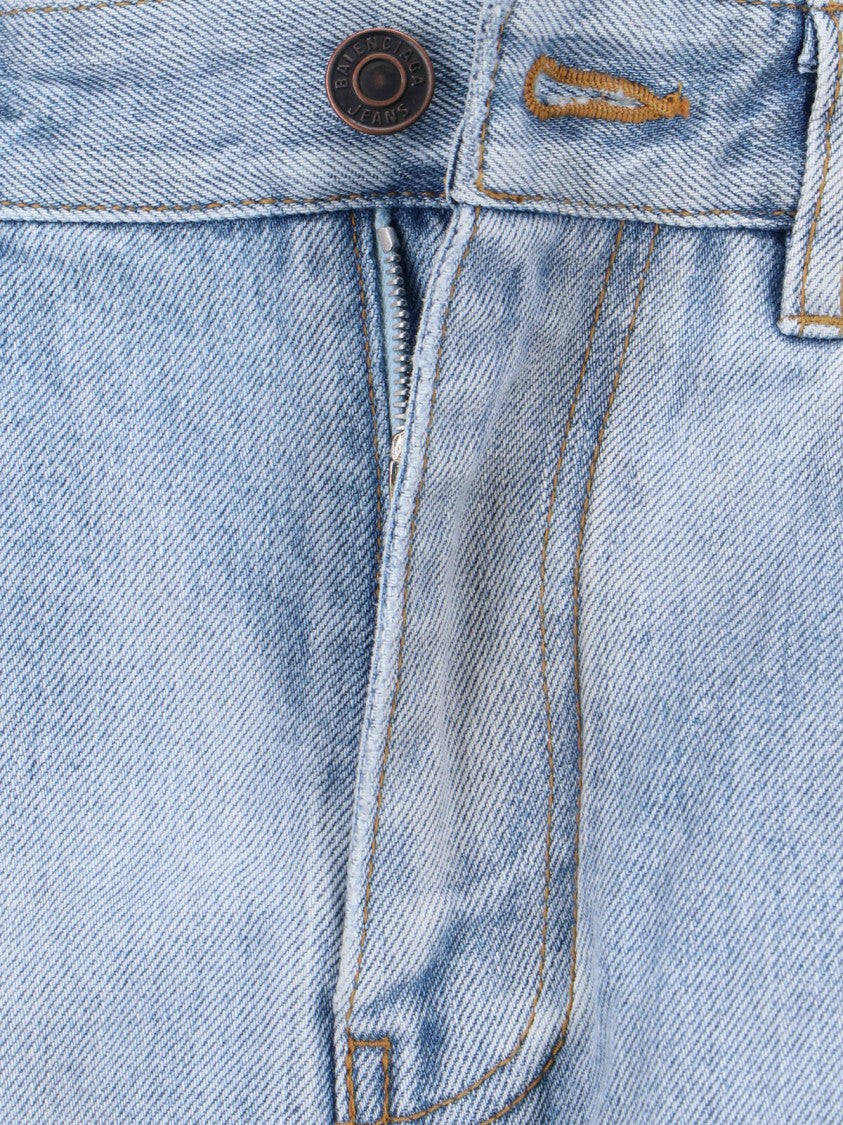 Balenciaga Straight-Leg Blue Denim Jeans With Traditional Five-Pocket Styling