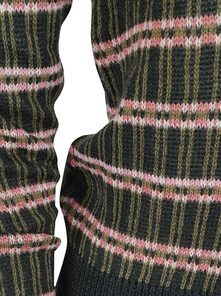 Etro Ribbed Knit Knit Top With Striped Pattern
