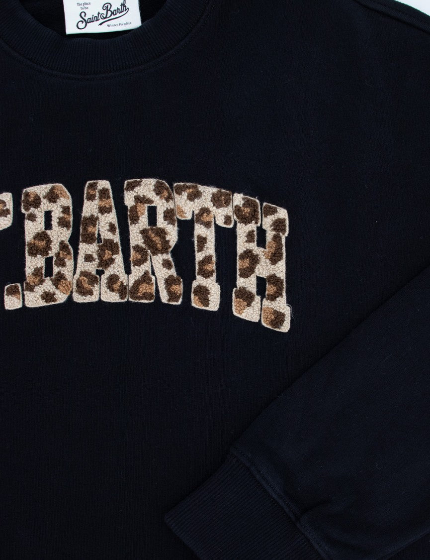 Mc2 Saint Barth Black Cotton Sweatshirt
