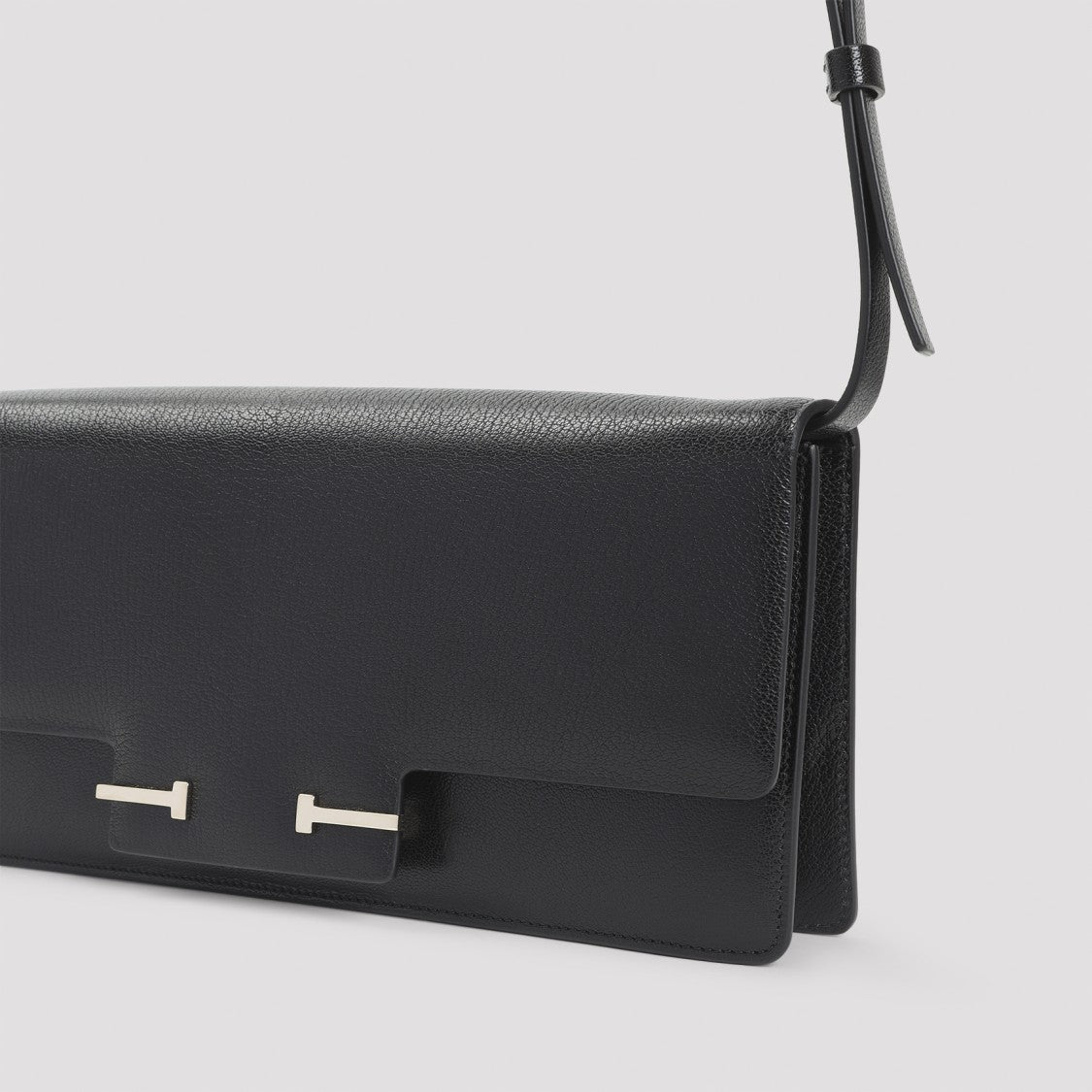 Tom Ford Textured Goat Leather Rectangular Shoulder Bag With Metallic Accents