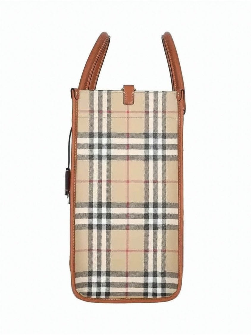 Burberry Check Pattern Tote Bag