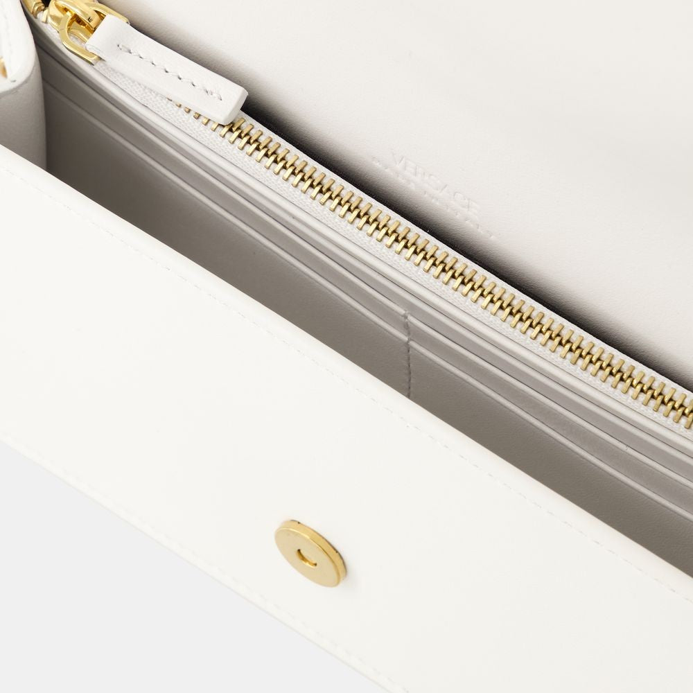 Versace Greca Goddess Wallet On Chain - Leather - White
